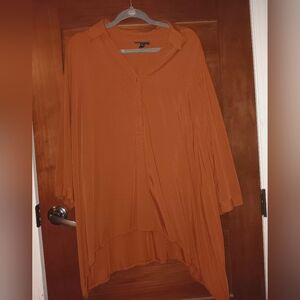 Lane Bryant Rust Asymmetrical Blouse